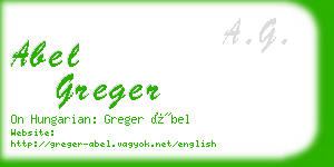 abel greger business card